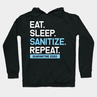 Eat. Sleep. Sanitize. Repeat. Quarantine 2020 Artwork, Funny, Graphic Hoodie